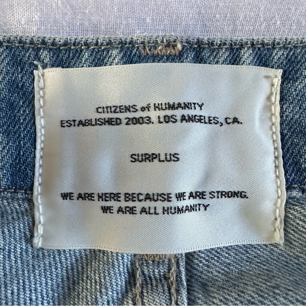 Citizens of Humanity Surplus Utility Jeans Size 26 High Rise 100% Organic Cotton - Picture 6 of 12